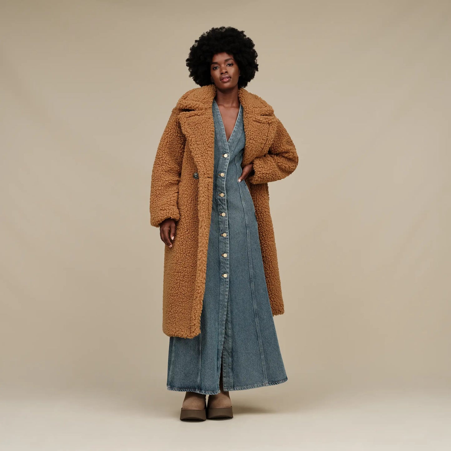 Women's Gertrude Long Teddy Coat