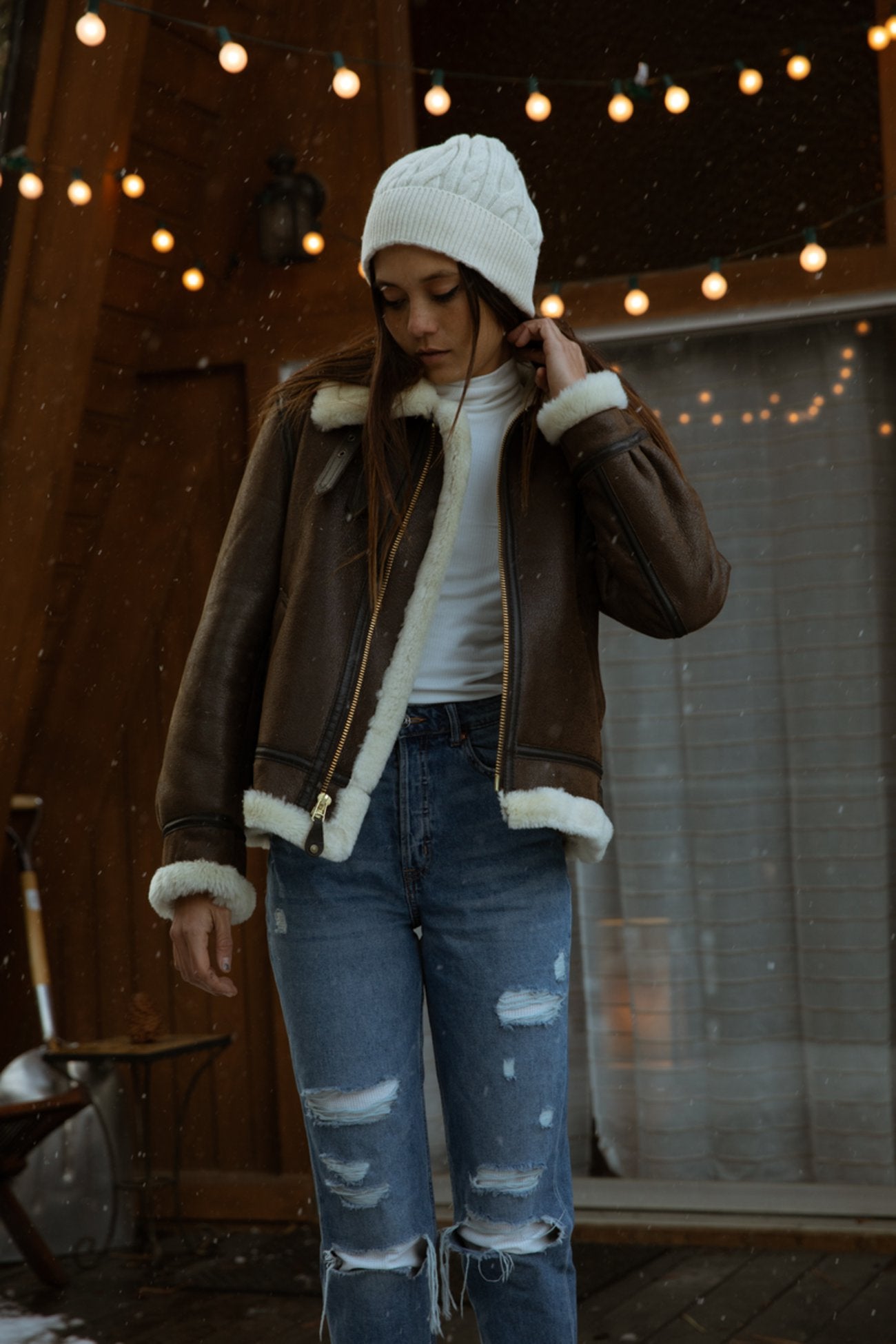 Women's Sheepskin B-3 Bomber Jacket